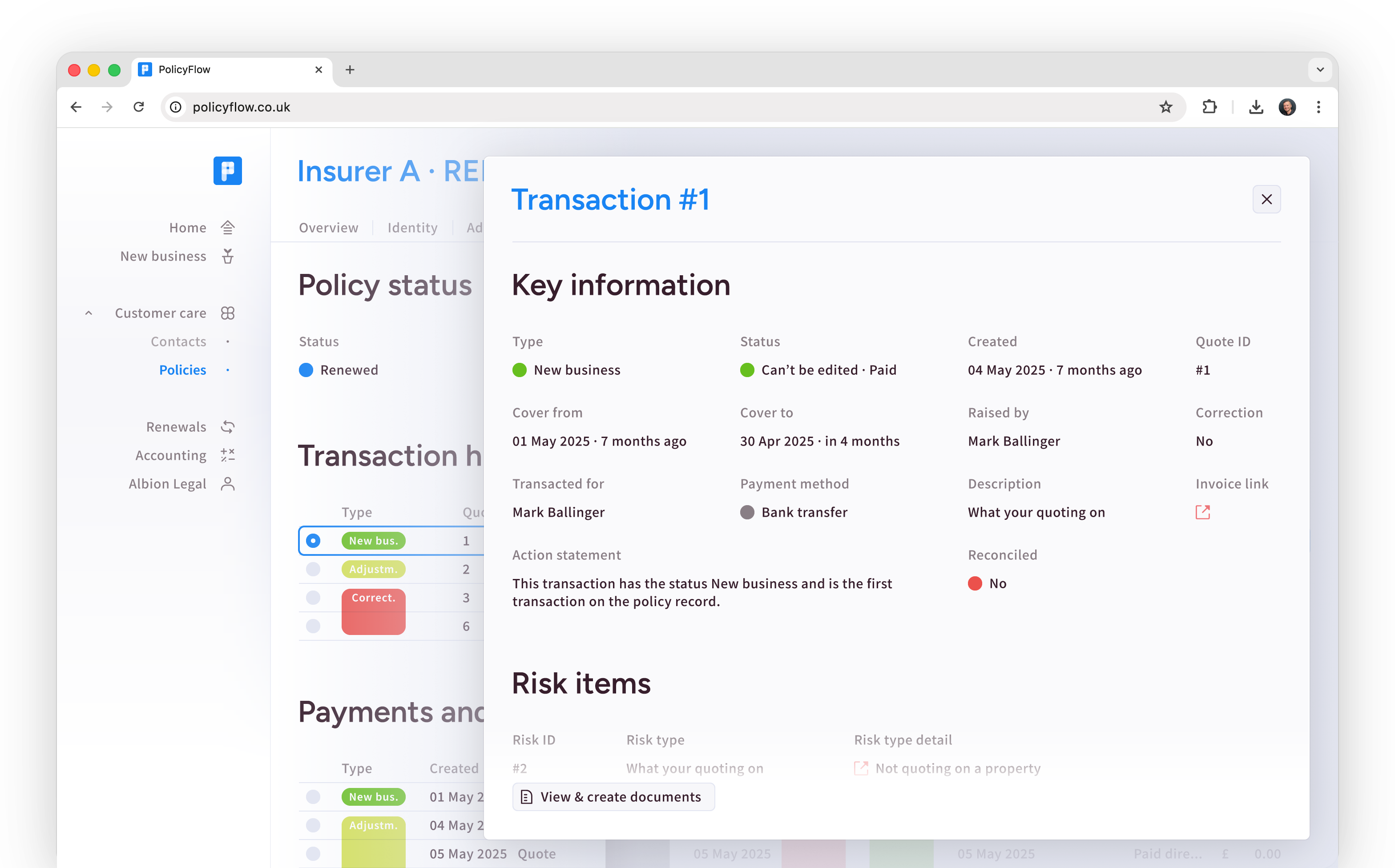 Quotes panel screenshot